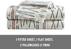 Eddie Bauer - Twin Sheets, Cotton Flannel Bedding Set, Brushed For Extra Softness, Cozy Home Decor (Ski Line White, Twin)