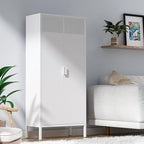 Metal Storage Cabinet with Adjustable Shelves, White, 61''H x 27.56''W 13.78''D, for Kitchen, Laundry Room, Home Office, Kids Room