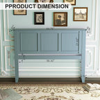 Scurrty Antique Style Wood Headboard Queen Size, Modern Headboard with Vintage Wood Frame, Bedroom Furniture (Blue)