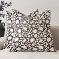 Foindtower Set of 2 Decorative Neutral Floral Throw Pillow Covers Accent Farmhouse Cushion Covers Boho Vintage Pillowcase for Couch Sofa Bedroom Living Room Home Decor22×22 Inch,Black