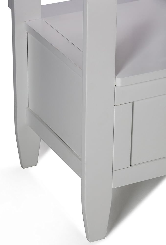 SIMPLIHOME Brooklyn Entryway Storage Bench - 48 inch Wide Solid Wood Storage Seat in White, Contemporary Bench for Entryway or Living Room with Lift-Up Lid and Slatted Backrest