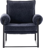 Xifan Modern Comfy Reclining Chair with 6 Angle Adjustable Backrest, Upholstered Accent Chair Fabric Living Room Lounge Chair for Reading Room - Dark Blue, 1PC
