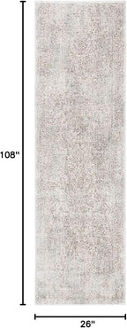 SAFAVIEH Evoke Collection Runner Rug - 2'2" x 9', Ivory & Taupe, Distressed Design, Non-Shedding & Easy to Clean, Ideal for Foyer, Bedroom, Kitchen, Hallway (EVK256E)