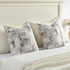 FUTEI Coffee White Decorative Throw Pillow Covers 26x26 Inch Set of 2,Soft Faux Cashmere Jacquard - Textured & Cozy Euro Pillow Shams,Modern Home Decor for Couch Bed Living Room