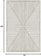 RUGGABLE x Jonathan Adler Machine Washable Modern Area Rug – Inkdrop Camel & Ivory 6x9, Stain-Resistant, Non-Slip – Medium Rugs for Living Room, Bedroom, Hallway, Entryway & Office–with Cushioned Pad