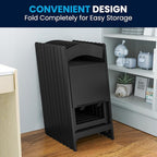 Flash Furniture Hercules Set of 2 Kids Black Resin Folding Chairs with Gray Vinyl Padded Seats