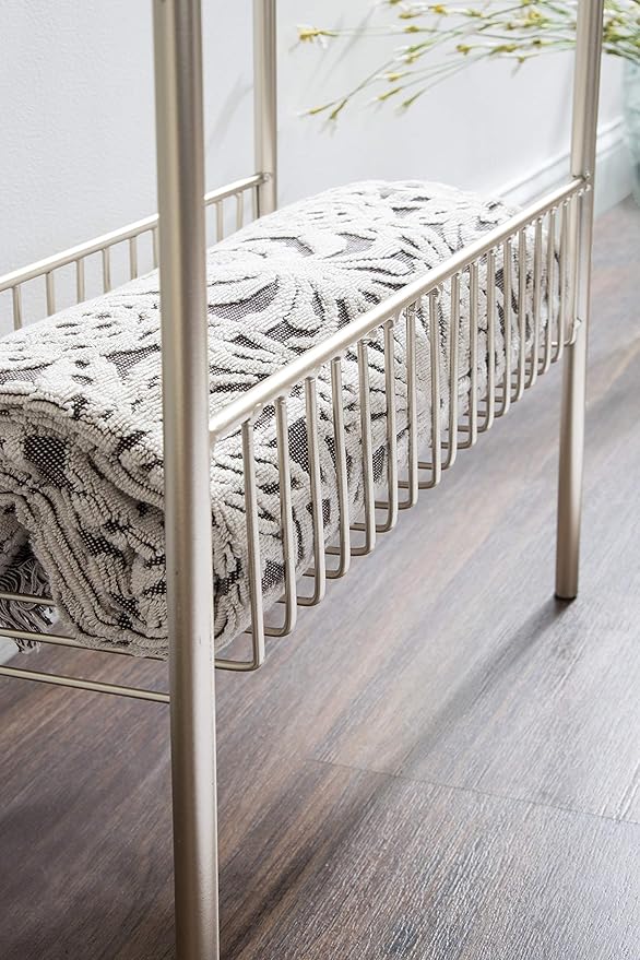 Kate and Laurel Trubey Modern Side Table, 15.75 x 8 x 24.6, Silver, Contemporary End Table with Glass Top