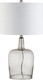 JONATHAN Y JYL4003A Augustine 26" Glass LED Table Lamp Modern Contemporary Bedside Desk Nightstand Lamp for Bedroom Living Room Office College Bookcase LED Bulb Included, Smoke Gray