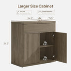 SICOTAS Buffet Cabinet with Storage - Accent Fluted Storage Cabinet with 6 Doors & 3 Drawers Sideboard Credenza Buffet Table Console Cabinets for Living Room Kitchen Dining Room Entryway Office