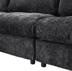 Modular Sectional Sofa with Ottoman,167inch U Shaped Convertible Cloud Couch,8 Seater Convertible V Shaped Living Room Sets,Cover Washable and Replaceable Couches for Living Room,Black