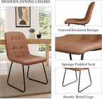 45.3 Inch Round Dining Table Set for 4, Mid Century Modern Small Kitchen Coffee Set for Dining Room Kitchen Apartment (Cream Table + 4 U-Shaped Brown Chairs)
