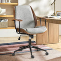 Modern Office Chair with Bentwood Polyester Upholstery Ergonomic Swivel Desk Chair with Adjustable Height for Home Office or Study Gray