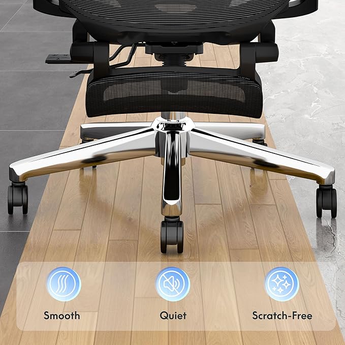 FLEXISPOT ErgoX Premium Ergonomic Office Chair with Footrest- Adjustable 3D Armrests, Dynamic Lumbar Support, Recline & Tilt Function, Mesh Seat, for Home & Office Use,Foam Black