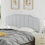 Frosted Velvet Queen Size Headboard, Upholstered Headboard Queen/Full Size Wall Mount and Bed Frame Mount, Featuring High-Density Sponge Padding Easy Assembly Comfort Style-Light Gray