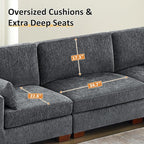 VANOMi Large Modular Sectional Sofa, Oversized Couch with Charging Station, Cloud Couch Deep Seat Sofa with Thick Cushion, Convertible Sectional Couches for Living Room Office Apartment
