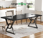 63" Large Executive Desk - Computer Office Desk Workstation, Modern Business Writing Table with Sturdy Metal Legs for Home Office (Black/Black)