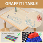 Toddler Table and 2 Chairs, Height-Adjustable Kids Table and Chairs Set, 31.5''L x 23.6''W Children Activity Table for Boys and Girls Aged 3-8