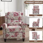 UIXE Pushback Recliner Chair, Fabric Armchair Push Back Accent Chair, Rivet Trim Club Chair Home Theater Overstuffed Single Sofa Reading Seat for Living Room, Pattern