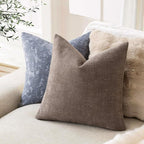 Foindtower Pack of 2 Soft Textured Chenille Throw Decorative Pillow Covers Square Accent Solid Cushion Cover Cozy Farmhouse Pillow Case with Zipper for Couch Sofa Bedroom Living Room 22x22 Inch, Taupe