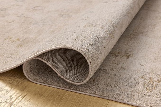 Loloi Chris Loves Julia Louisa Collection LOI-01 Oatmeal/Stone 2'-3" x 3'-10", .38" Pile Height, Accent Rug