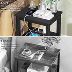 VECELO Modern Nightstands X-Design Side End Table Night Stand with Storage Shelf for Bedroom,Living Room,