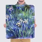 Wieco Art Canvas Wall Art Irises by Claude Monet Oil Paintings Reproduction Landscape Pictures Artwork on Canvas Art Prints for Living Room Decorations and Wall Decor