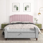 King Size Headboard Only, Velvet Wall Mounted Headboard King for Adjustable Bed Modern Upholstered Head Board Easy Assembly, Pink