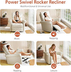 Recliner Chair, 270 Power Swivel Rocker Recliner Chair for Adults, Rocking Glider Recliners for Small Spaces, Glider Nursery Rocking Chairs for Home Theater Living Room Bedroom Nursery