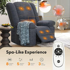 FLEXISPOT 360° Swivel Rocker Recliner for Adults, Massage Rocker Recliner Chair with Heating, Nursery Chair Swivel Glider Sofa for Living Room, Bedroom, Nursery, Slate