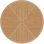 RUGGABLE x Jonathan Adler Machine Washable Modern Area Rug – Inkdrop Copper 8 ft Round, Stain-Resistant, Non-Slip – Large Rugs for Living Room, Bedroom, Hallway, Entryway & Office–with Cushioned Pad