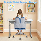 Ergonomic Office Chair Desk Chair Dual-backrest Computer Chair with Flexible Lumbar Support and Adjustable Height, 500lbs Extra Wide Seat with Wheels, for Home & Office Use Blue