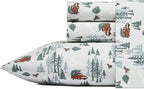 Eddie Bauer - Twin Sheets, Cotton Flannel Bedding Set, Brushed For Extra Softness, Cozy Home Decor (Tree Farms, Twin)