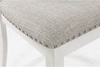 Signature Design by Ashley Robbinsdale Casual Upholstered Solid Wood Dining Chair with Nailhead Trim, Set of 2, White & Light Gray