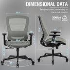 ELABEST T96 Mesh Office Chair,Ergonomic Computer Desk Chair,Sturdy Task Chair- Adjustable Lumbar Support & Armrests,Tilt Function,Comfort Wide Seat,Swivel Home Office Chair