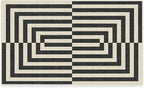 RUGGABLE x Jonathan Adler Machine Washable Modern Area Rug – Op Art Charcoal 3x5, Stain-Resistant, Non-Slip – Small Rugs for Living Room, Bedroom, Hallway, Entryway & Office–with Cushioned Pad