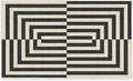 RUGGABLE x Jonathan Adler Machine Washable Modern Area Rug – Op Art Charcoal 3x5, Stain-Resistant, Non-Slip – Small Rugs for Living Room, Bedroom, Hallway, Entryway & Office–with Standard Pad