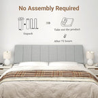 King Size Headboard Only-No Assembly, Upholstered Headboard King Size Linen Fabric Modern Style Headboards for Adjustable Bed Extra-Thick, Light Gray