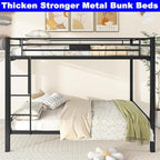 DOONREXS Upgraded Thicken Metal Queen Over Queen Bunk Bed, Heavy Duty Stronger Steel With Ladders and Safety Guard Rail, Easy Assembly