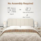 Queen Size Headboard Only-No Assembly, Upholstered Headboard Queen Size Linen Fabric Modern Style Headboards for Adjustable Bed Extra-Thick, Beige