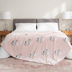 Berkshire Blanket Peanuts® VelvetLoft® Cute Character Snoopy Plush Blanket,Make A Wish Spring Pink,King 90 in x 108 in (Official Peanuts® Product)