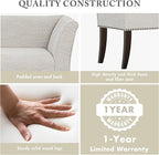 Madison Park Accent Bench for Living Room, Upholstered with Nailhead Trim, & Padded Seat Entryway Bench Small, End of Bed Bench with Back, 49.5" W x 19.25" D x 23" H, White Cream