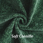 FUTEI Christmas Dark Green Chenille Throw Pillow Covers 18x18 Inch Set of 2,Soft Cozy Bound Edge Design Cushion Case,Home Decor for Couch Bed Living Room