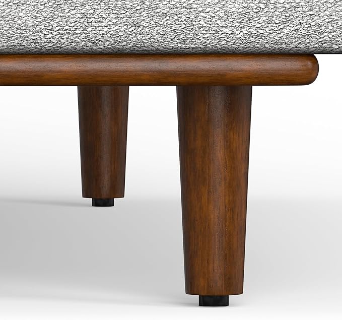 SIMPLIHOME Morrison 72-inch Wide Sofa in Mist Grey Woven-Blend Fabric, Handcrafted Mid-Century Modern Loveseat for Living Room or Family Room, Single Bench Cushion, Bolster Pillows