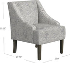 Mid Century Modern Accent Chair Wingback Living Room Chair Comfy Upholstered Scooped Armchair Fabric Side Chair with Wood Legs for Small Space, Bedroom, Apartment, Office, Waiting Room (Linen)