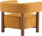 GDFStudio Boucle Upholstered Accent Chair,Cozy Modern Armchair with Spring Cushion & Rubber Wood Frame,Comfortable Mid-Century Lounge Chair Seating for Living Room, Bedroom, Office, Yellow