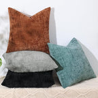 decorUhome Neutral Grey Chenille Throw Pillow Covers 24x24 Set of 2 Thick Textured Slubby Couch Pillow Covers Farmhouse Accent Modern Neutral Decorative Pillow Cases for Bed Sofa Living Room