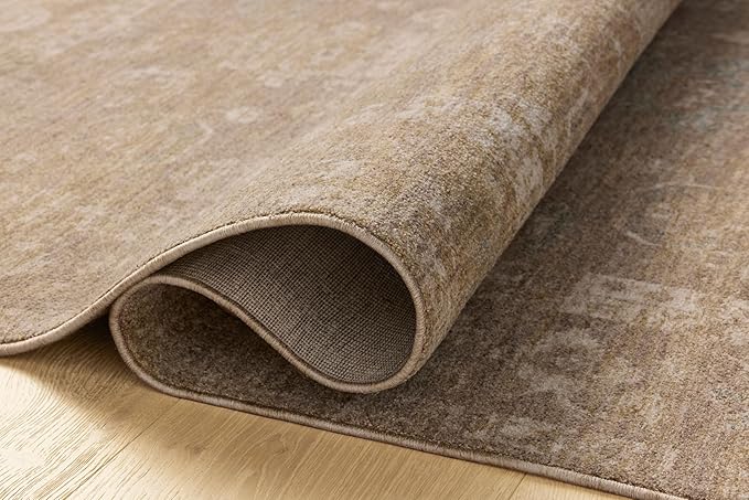 Loloi Chris Loves Julia Louisa Collection LOI-04 Taupe/Gold 11'-6" x 15'-7", .38" Pile Height, Area Rug