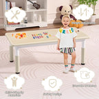 Toddler Table, 7 Level Height Adjustable Kids Play Furniture for Ages 3-8, Rectangular Plastic, 23.6" W x47.2 L, Multi-Activity Desk with Graffiti Desktop for Home & Daycare