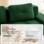 115.3” Green Boneless Couches for Living Room, Modular Sectional Sofa with L-Shape Chaise, 3 Seater Comfy Upholstered Deep Seat Corduroy Fabric Cloud Couch No Assembly, Anti-Slip Design