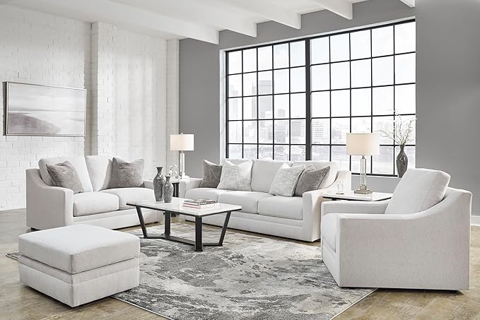 Signature Design by Ashley Maitelynn Contemporary Upholstered Chair with Non-Skid Legs, White